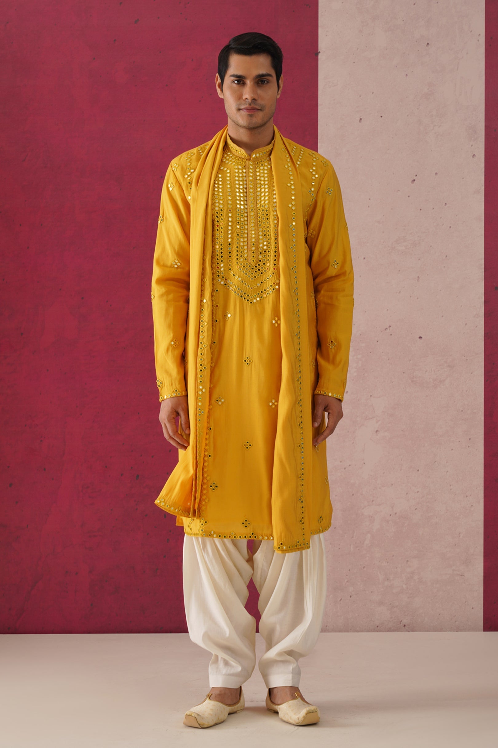 Palash-Mirror Work Patiyala Kurta Set
