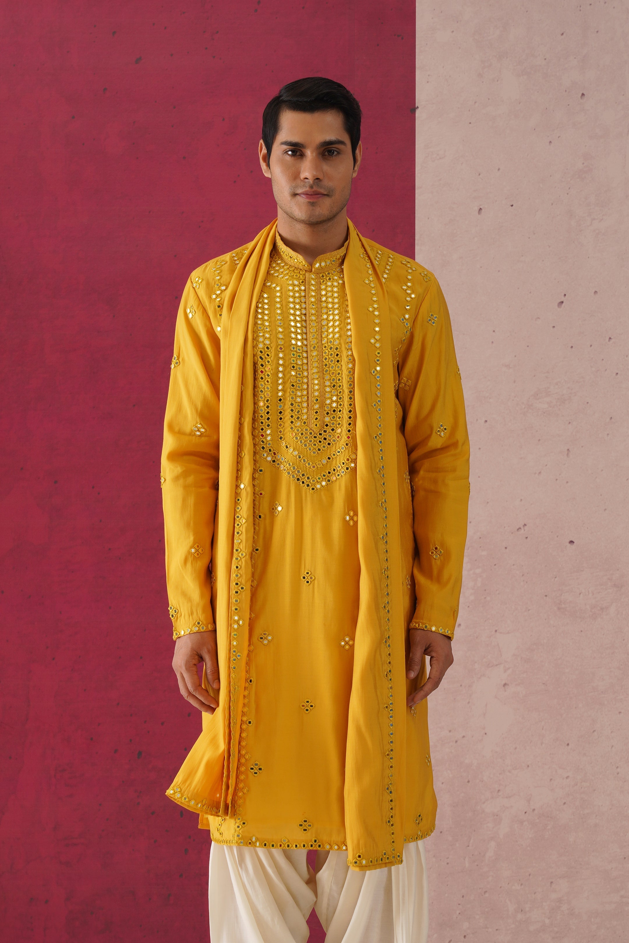 Palash-Mirror Work Patiyala Kurta Set