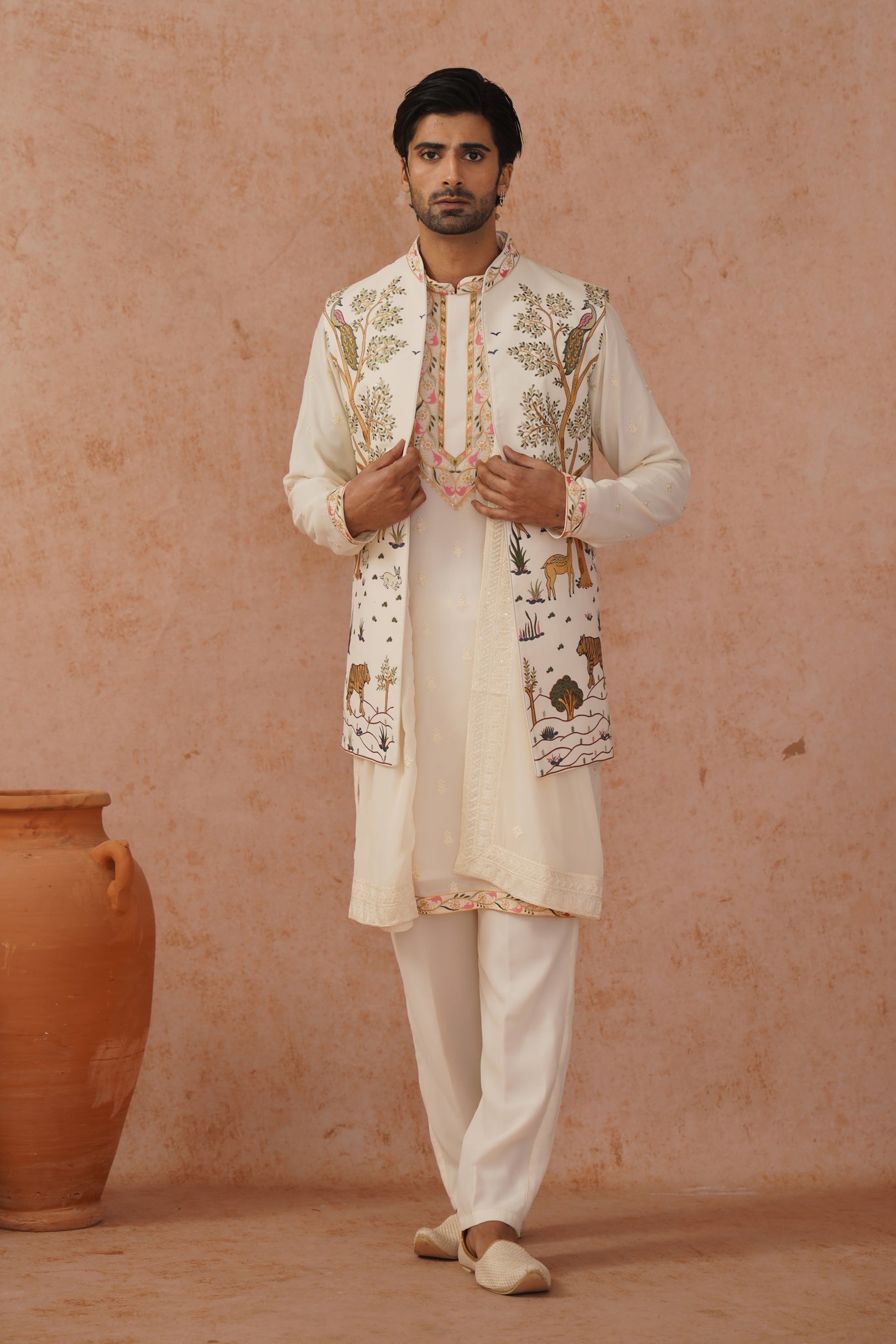 Dev Jacket Kurta Set with dupatta