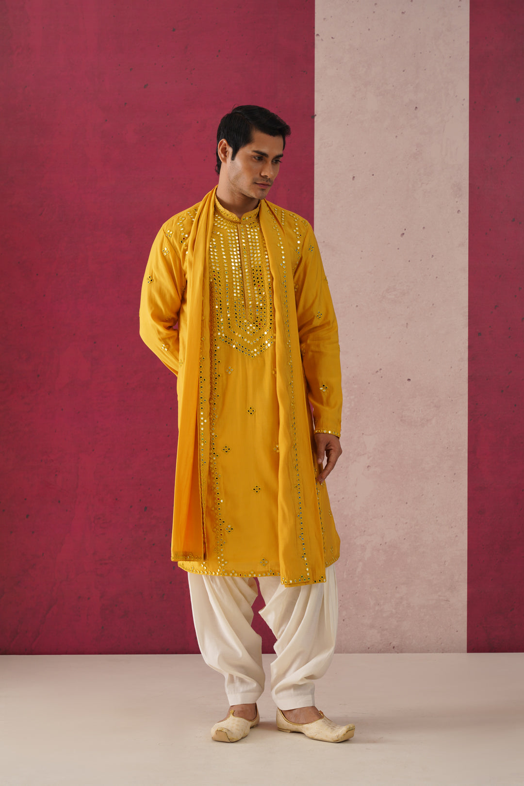 Palash-Mirror Work Patiyala Kurta Set