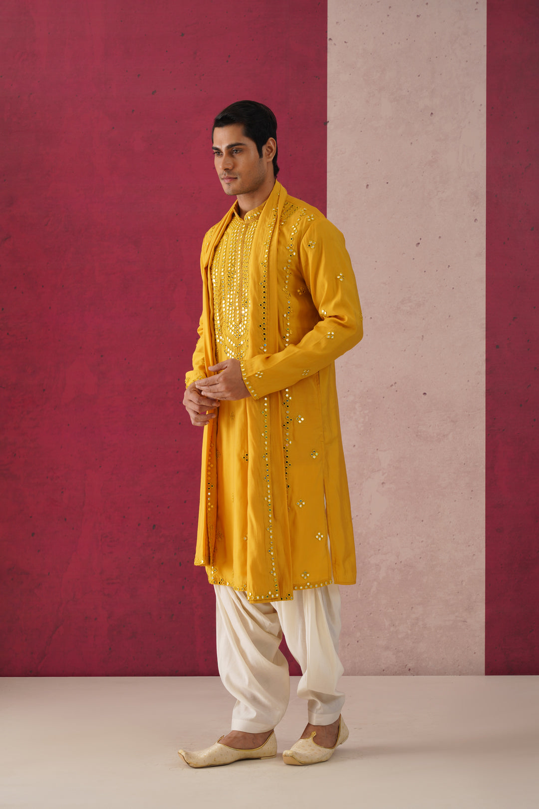 Palash-Mirror Work Patiyala Kurta Set