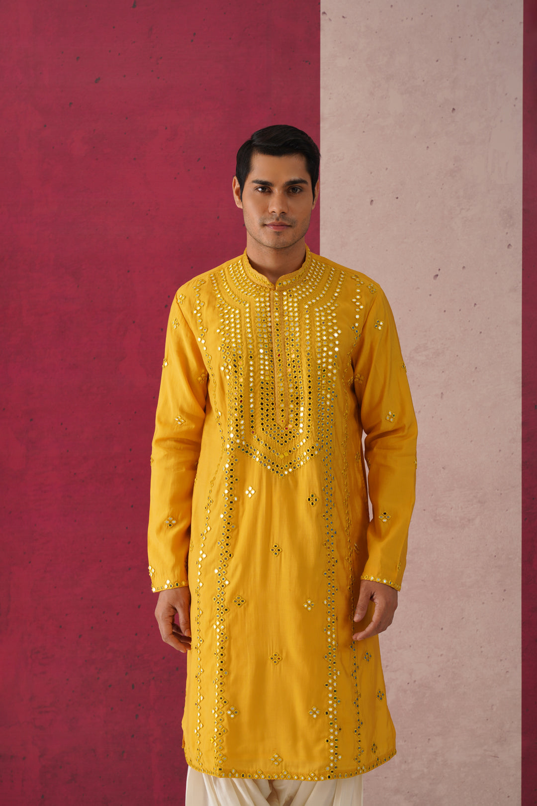 Palash-Mirror Work Patiyala Kurta Set