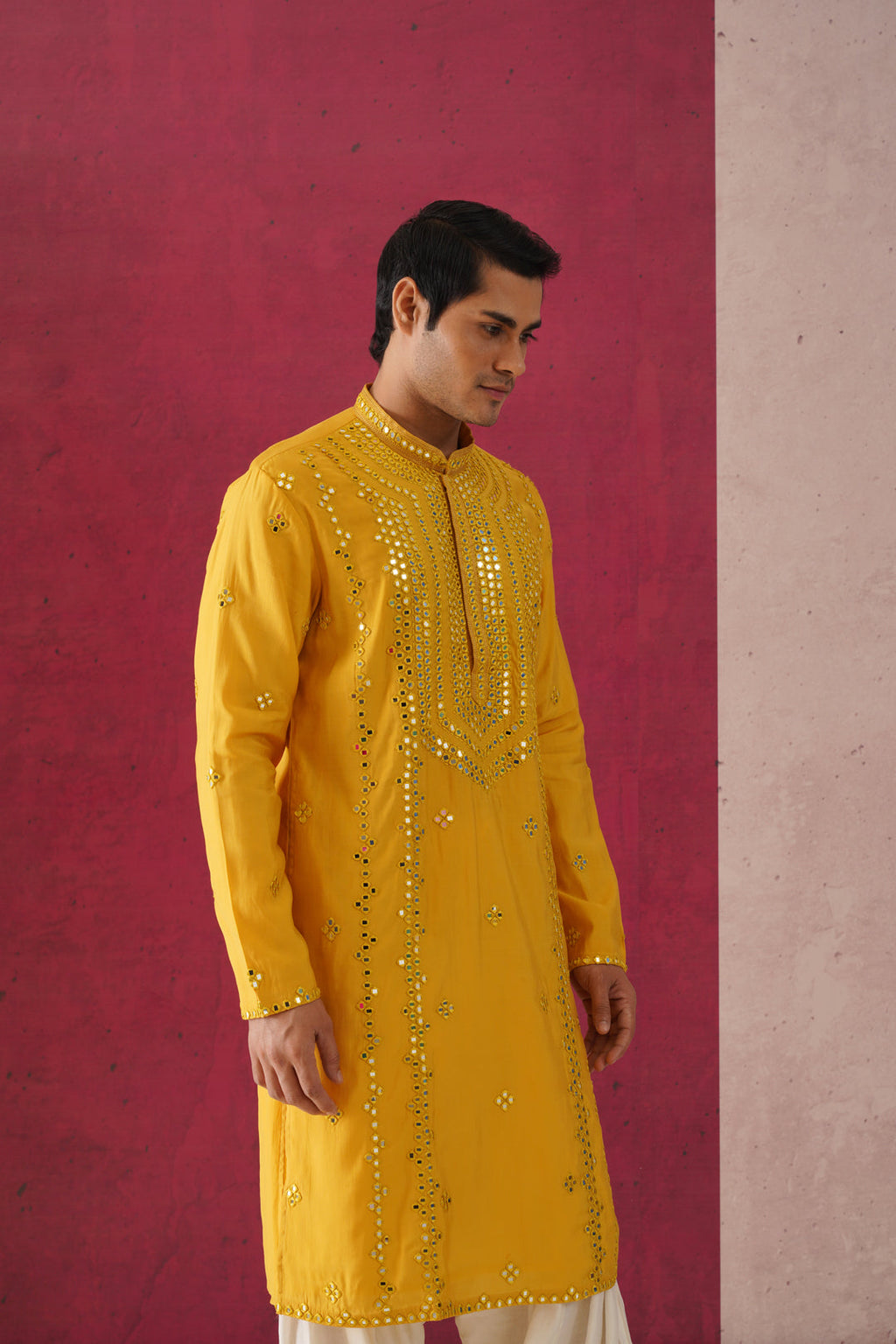 Palash-Mirror Work Patiyala Kurta Set