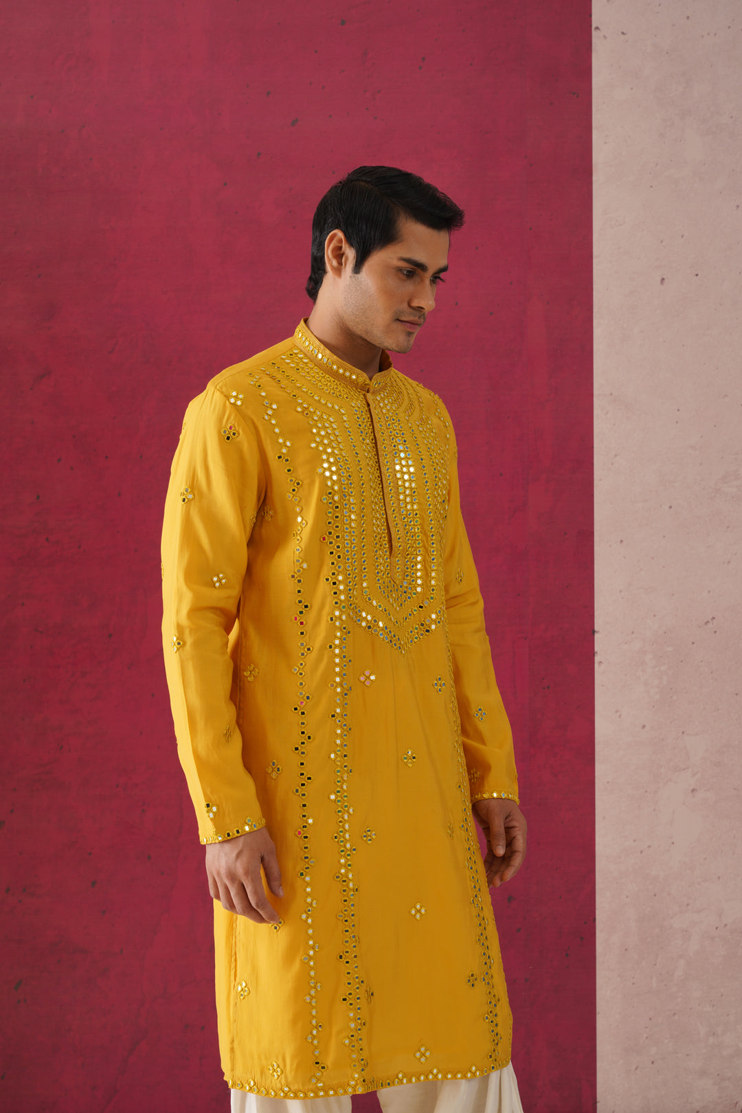 Palash-Mirror Work Patiyala Kurta Set