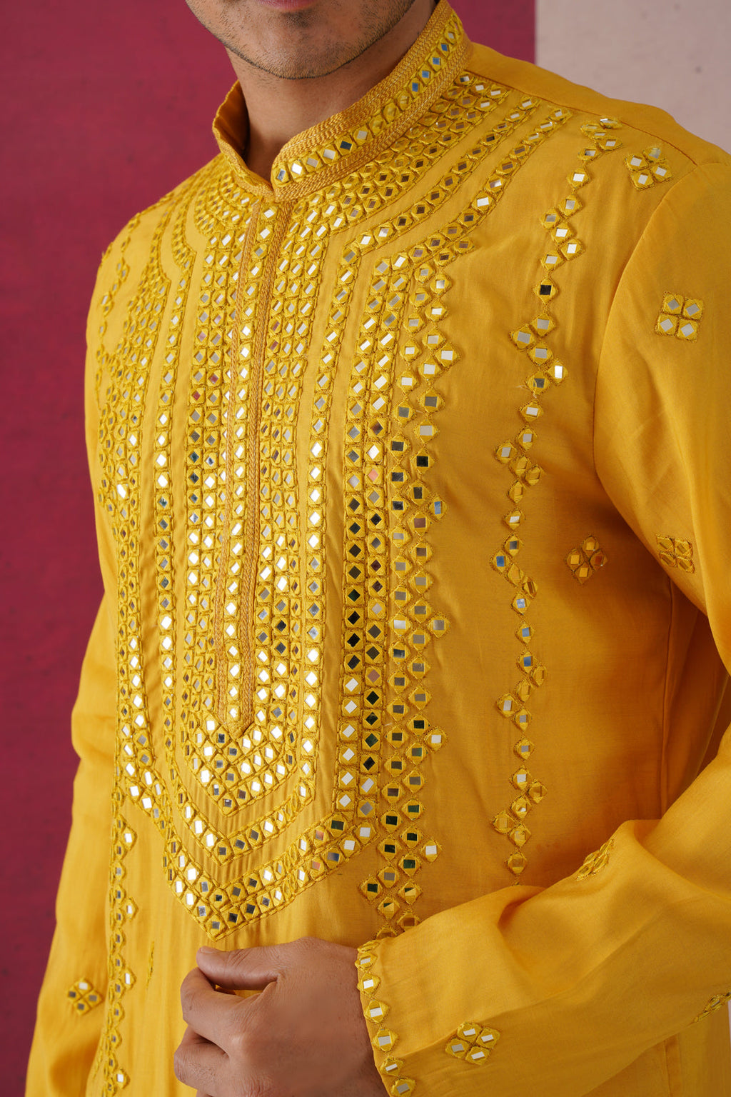 Palash-Mirror Work Patiyala Kurta Set