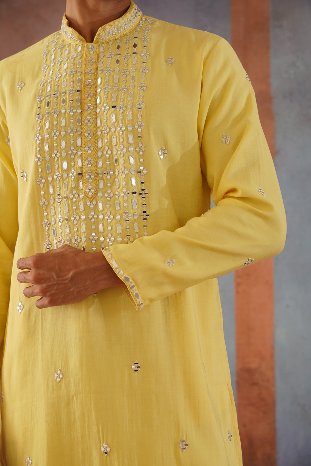 Faris - Mirror Embroidered Kurta Set with Patiyala and Dupatta