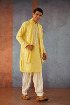 Faris - Mirror Embroidered Kurta Set with Patiyala and Dupatta