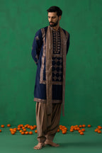 LAKSHAY GAUR in DARPAN NAVY BLUE KURTA SET