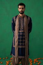 LAKSHAY GAUR in DARPAN NAVY BLUE KURTA SET