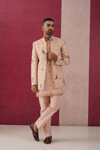 Devan -Peach open jodhpuri Set