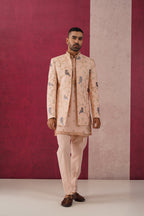 Devan -Peach open jodhpuri Set