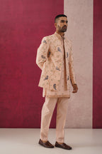 Devan -Peach open jodhpuri Set