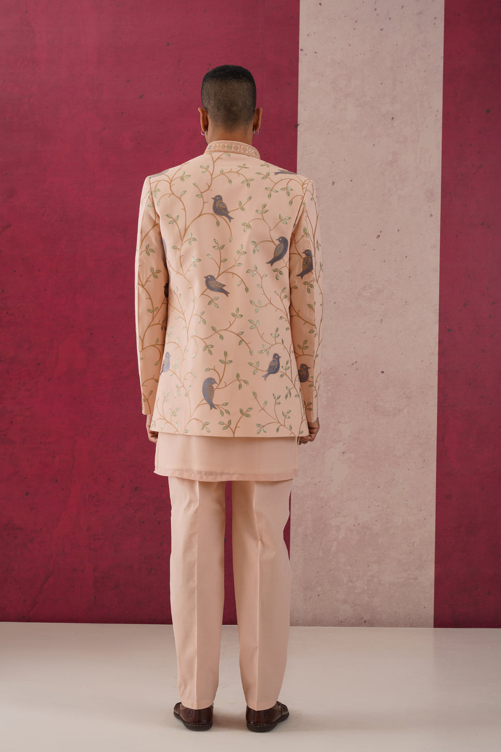 Devan -Peach open jodhpuri Set