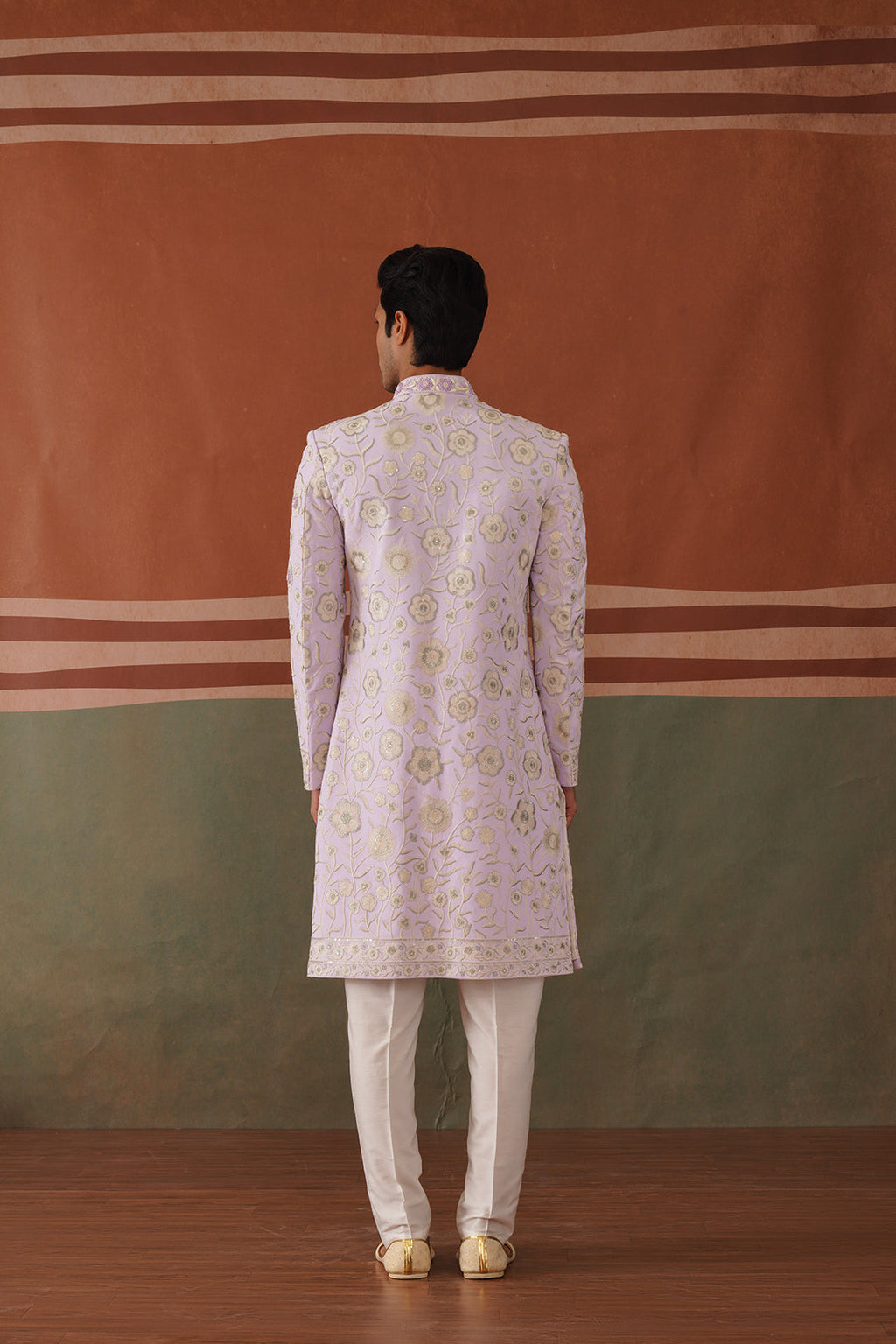 Riyan - Lilac Embroidered Indowestern