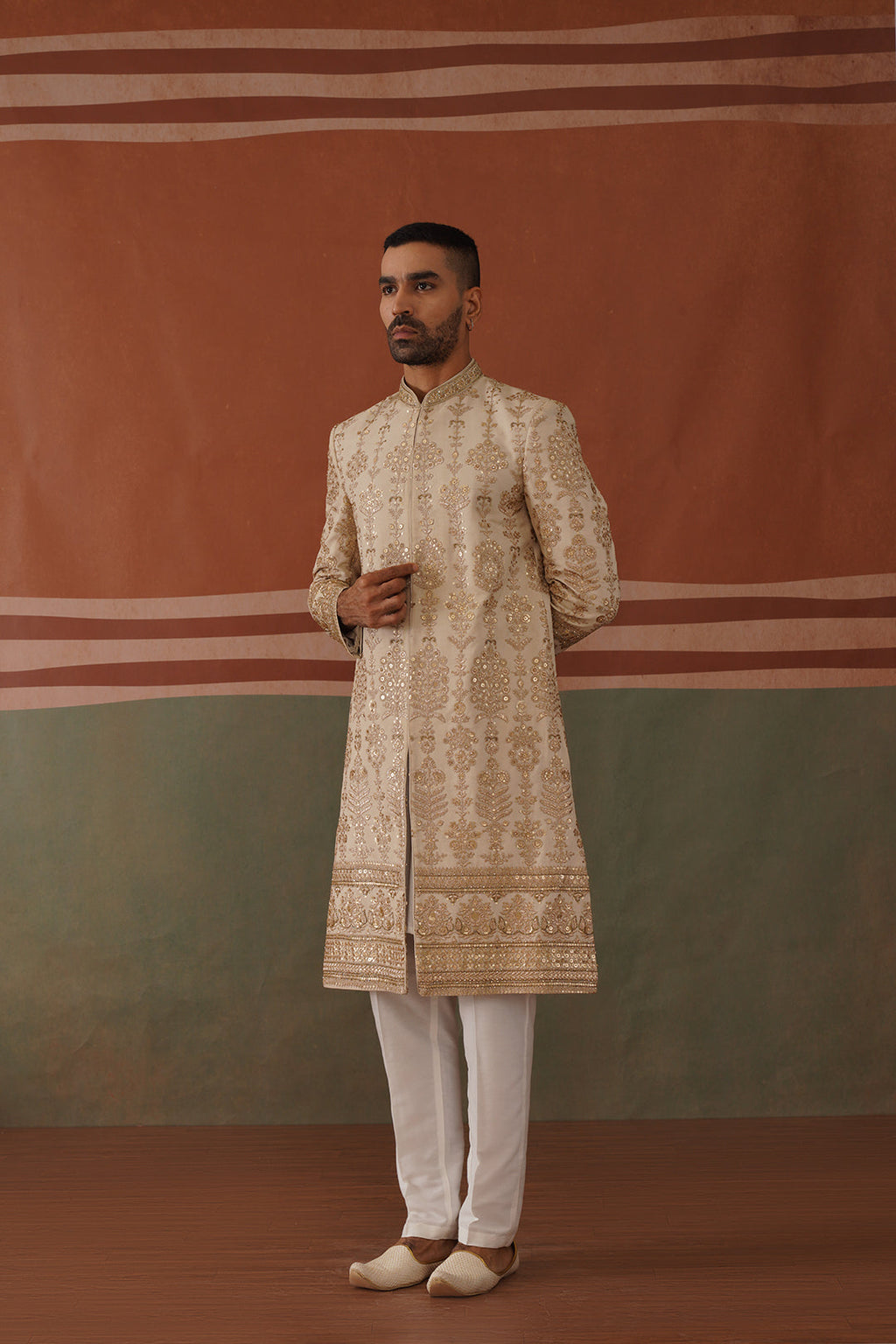 Rehan - Sherwani in Light Mehandi