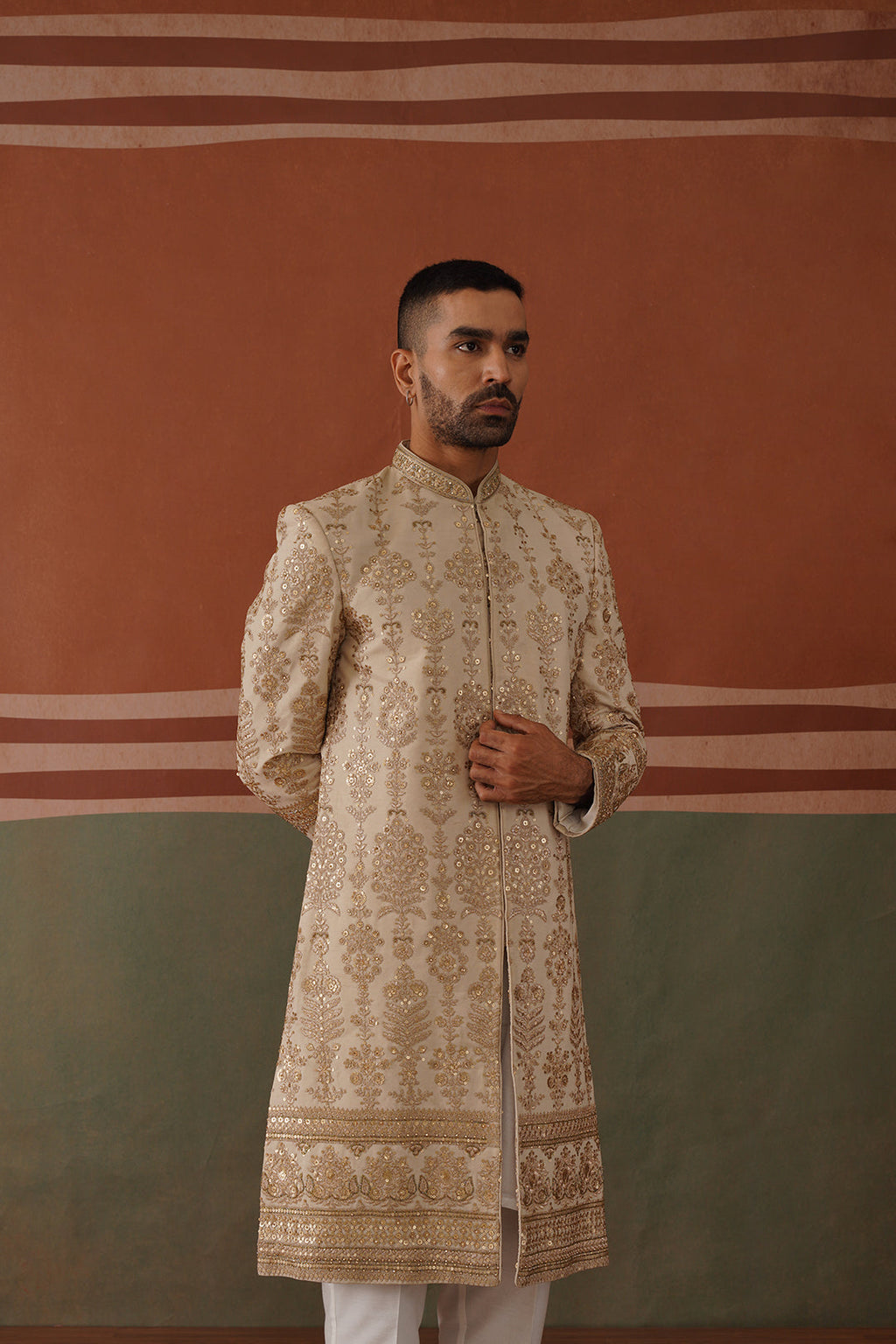 Rehan - Sherwani in Light Mehandi