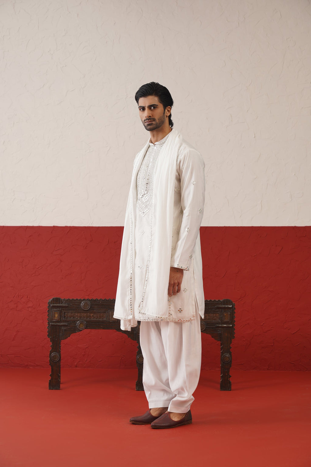 Arnav mirror work Kurta Patiyala Set