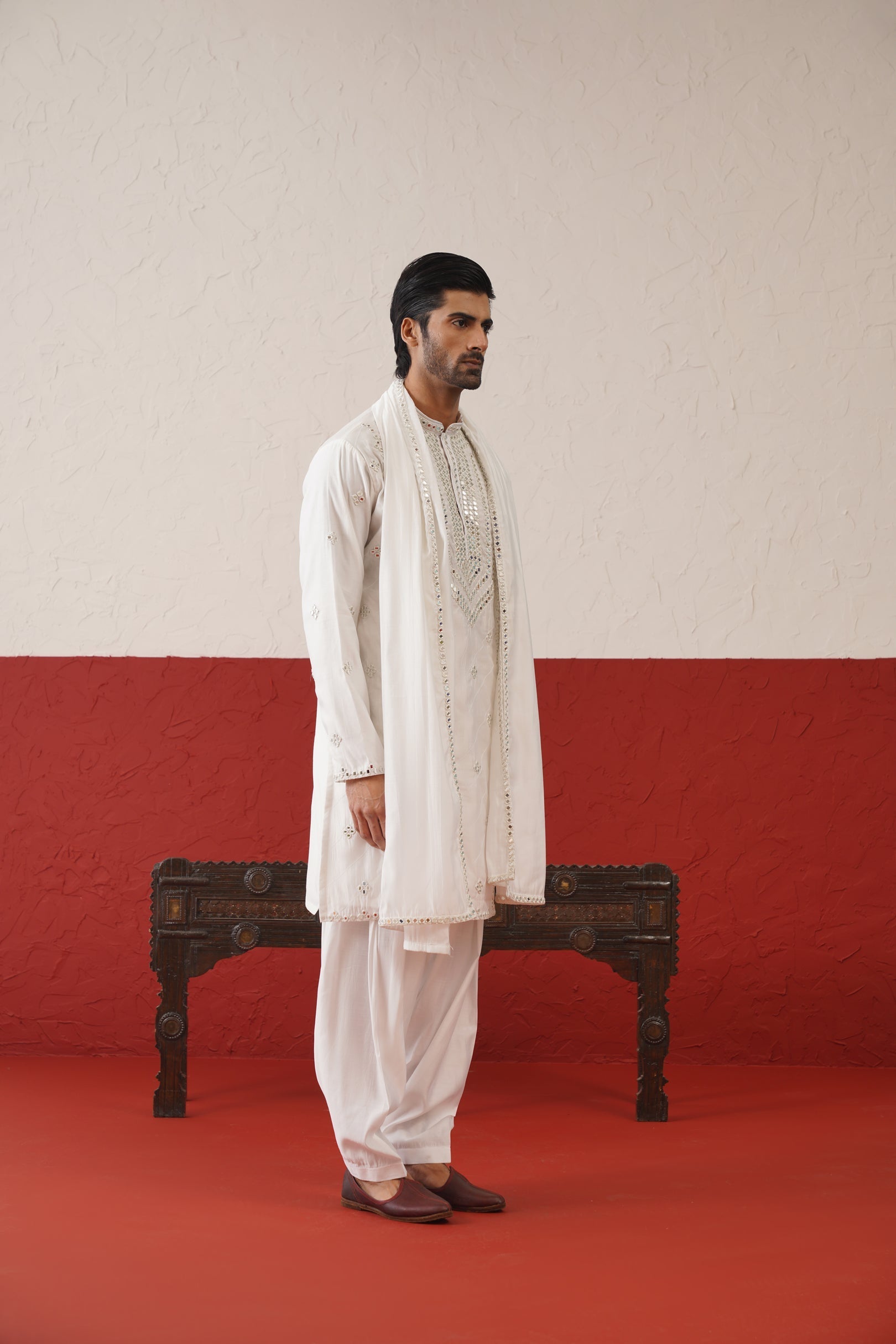 Arnav mirror work Kurta Patiyala Set