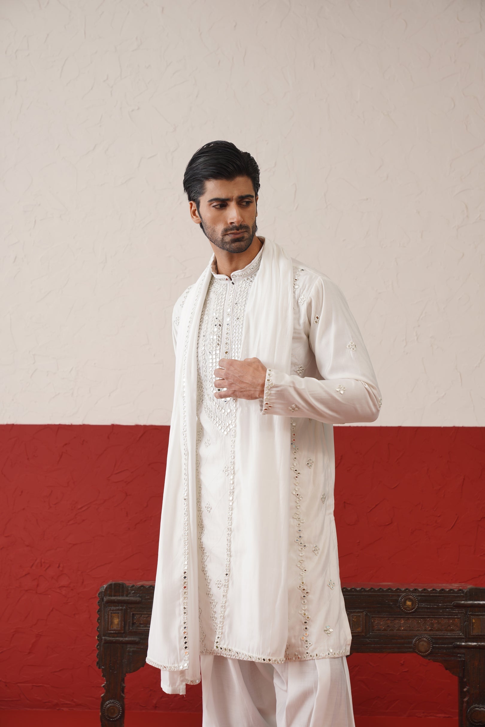 Arnav mirror work Kurta Patiyala Set