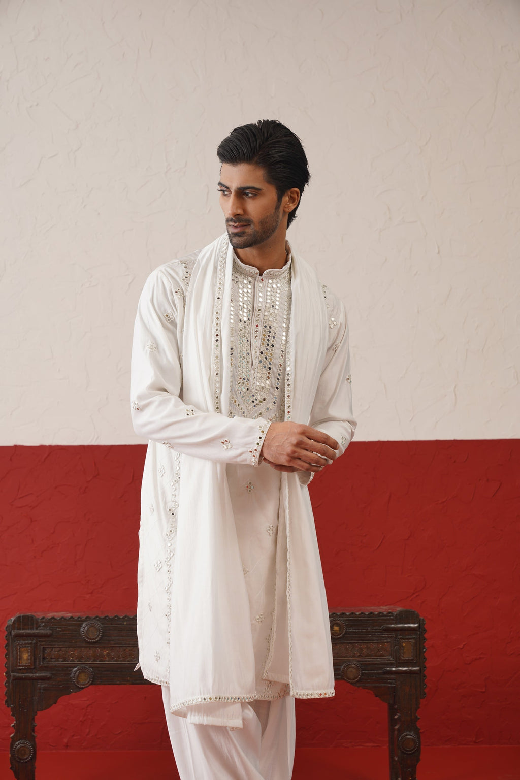 Arnav mirror work Kurta Patiyala Set