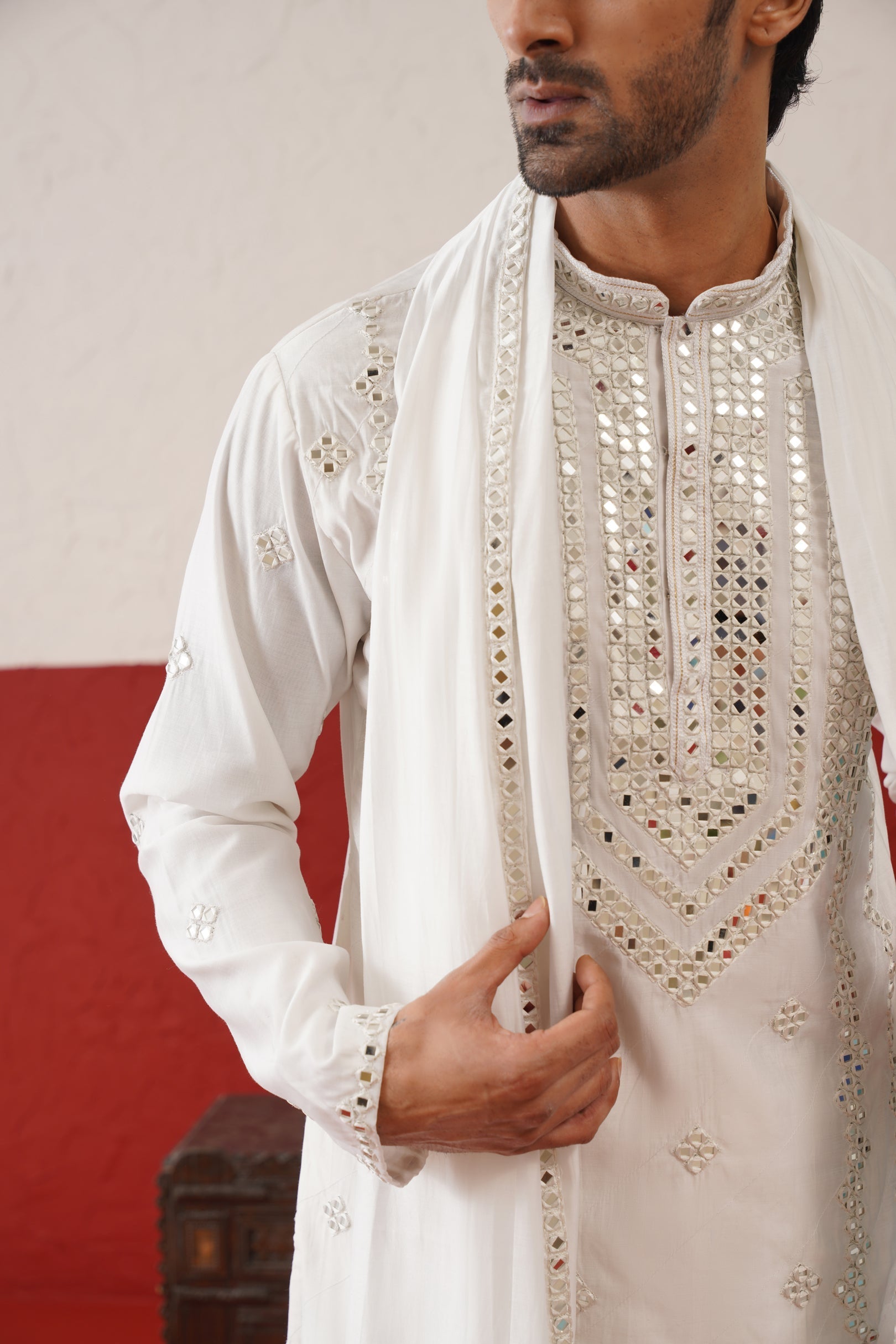 Arnav mirror work Kurta Patiyala Set