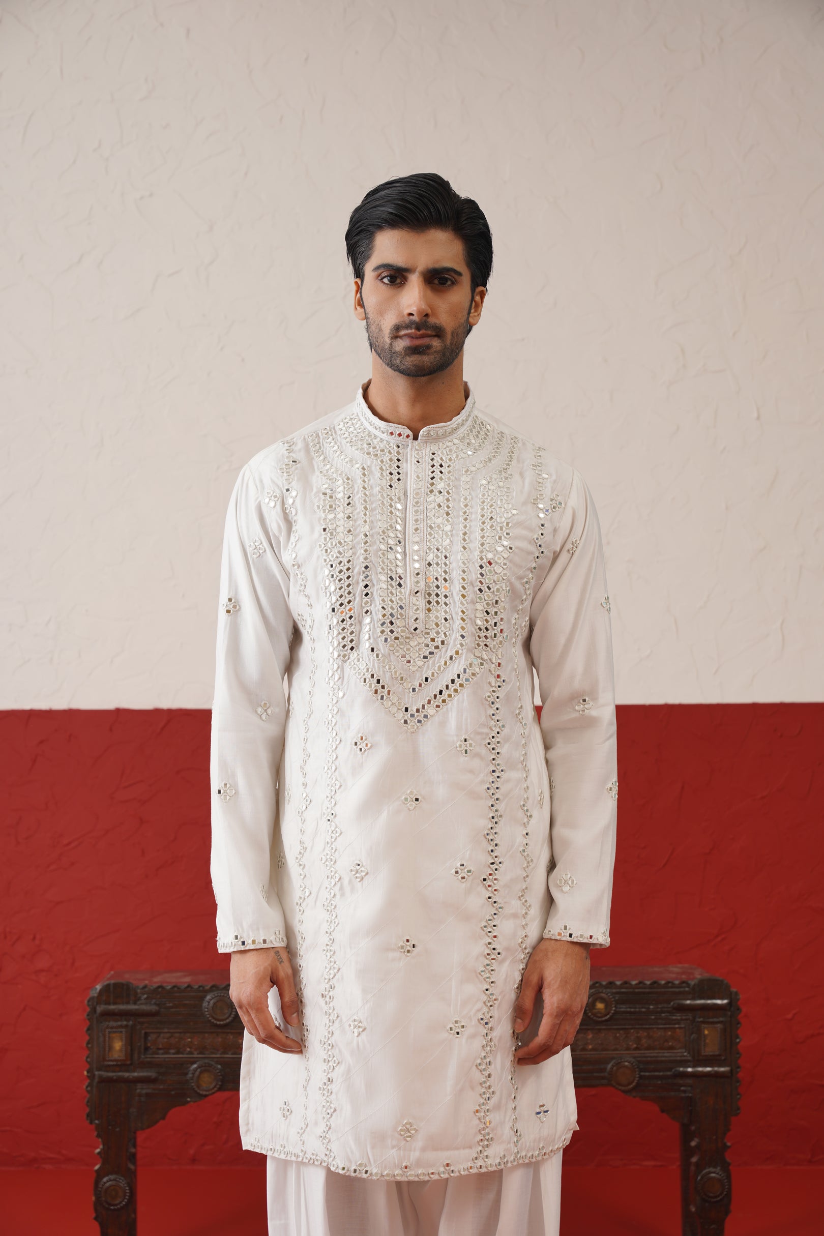 Arnav mirror work Kurta Patiyala Set