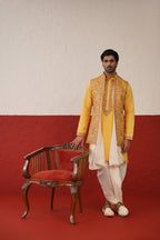 Darsh Jacket Kurta Set with dhoti and dupatta
