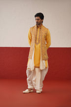 Darsh Jacket Kurta Set with dhoti and dupatta