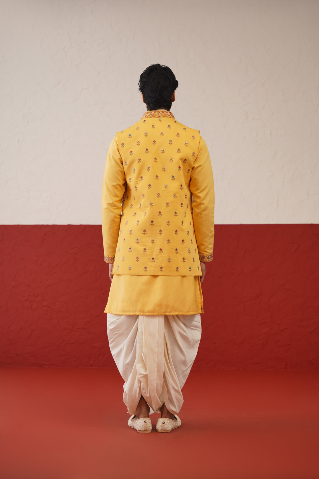 Darsh Jacket Kurta Set with dhoti and dupatta