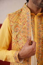 Darsh Jacket Kurta Set with dhoti and dupatta