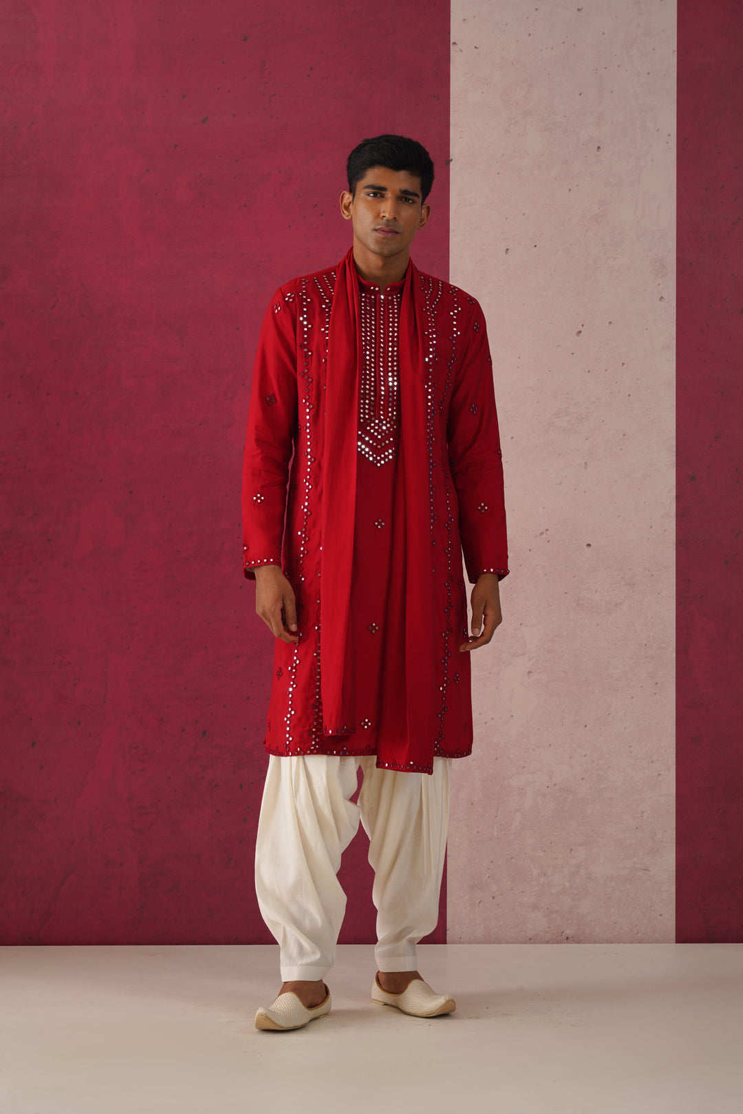 Raj- Mirror Work Patiyala Kurta Set
