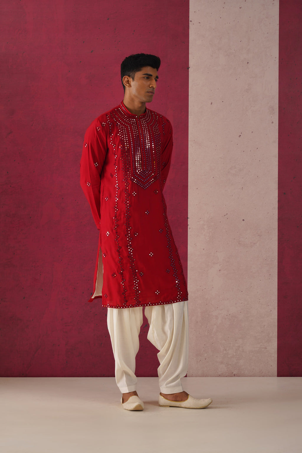 Raj- Mirror Work Patiyala Kurta Set