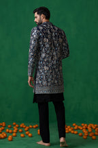 AMIR ALI IN GARDEN NAVY BLUE INDOWESTERN SET