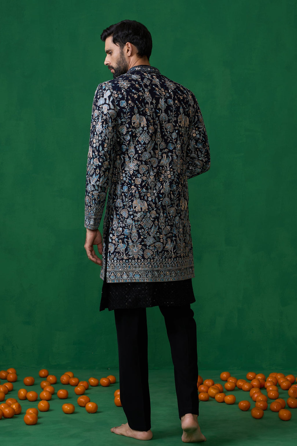 ASHNEER GROVER IN GARDEN NAVY BLUE INDOWESTERN SET