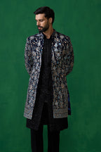AMIR ALI IN GARDEN NAVY BLUE INDOWESTERN SET