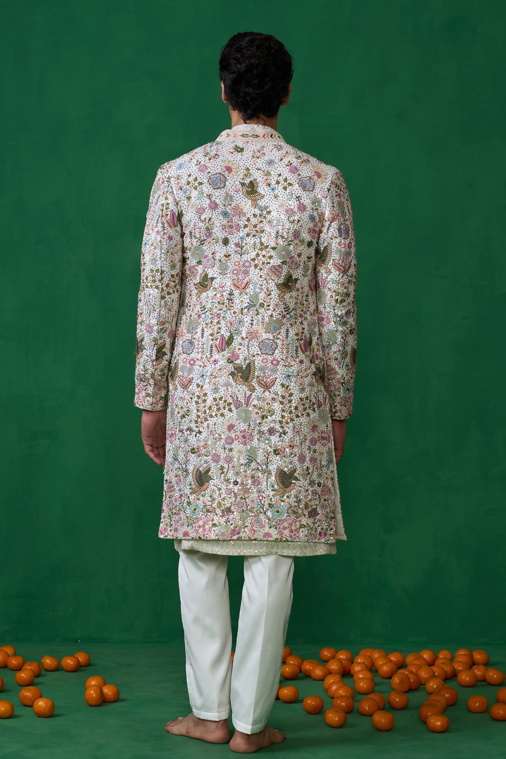 MOHSIN KHAN IN PHOOLPANKH IVORY INDOWESTERN SET