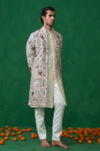 MOHSIN KHAN IN PHOOLPANKH IVORY INDOWESTERN SET