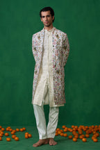 MOHSIN KHAN IN PHOOLPANKH IVORY INDOWESTERN SET