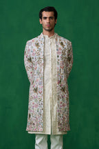 MOHSIN KHAN IN PHOOLPANKH IVORY INDOWESTERN SET