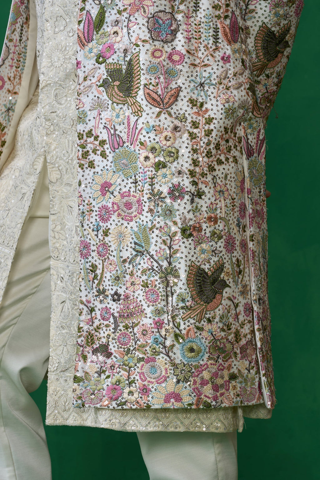 MOHSIN KHAN IN PHOOLPANKH IVORY INDOWESTERN SET