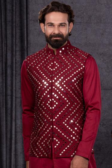 RED JACKET WITH KURTA