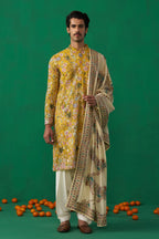 DHAARMIK SAMANI IN PHOOLPANKH HALDI KURTA SET