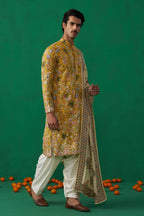 DHAARMIK SAMANI IN PHOOLPANKH HALDI KURTA SET