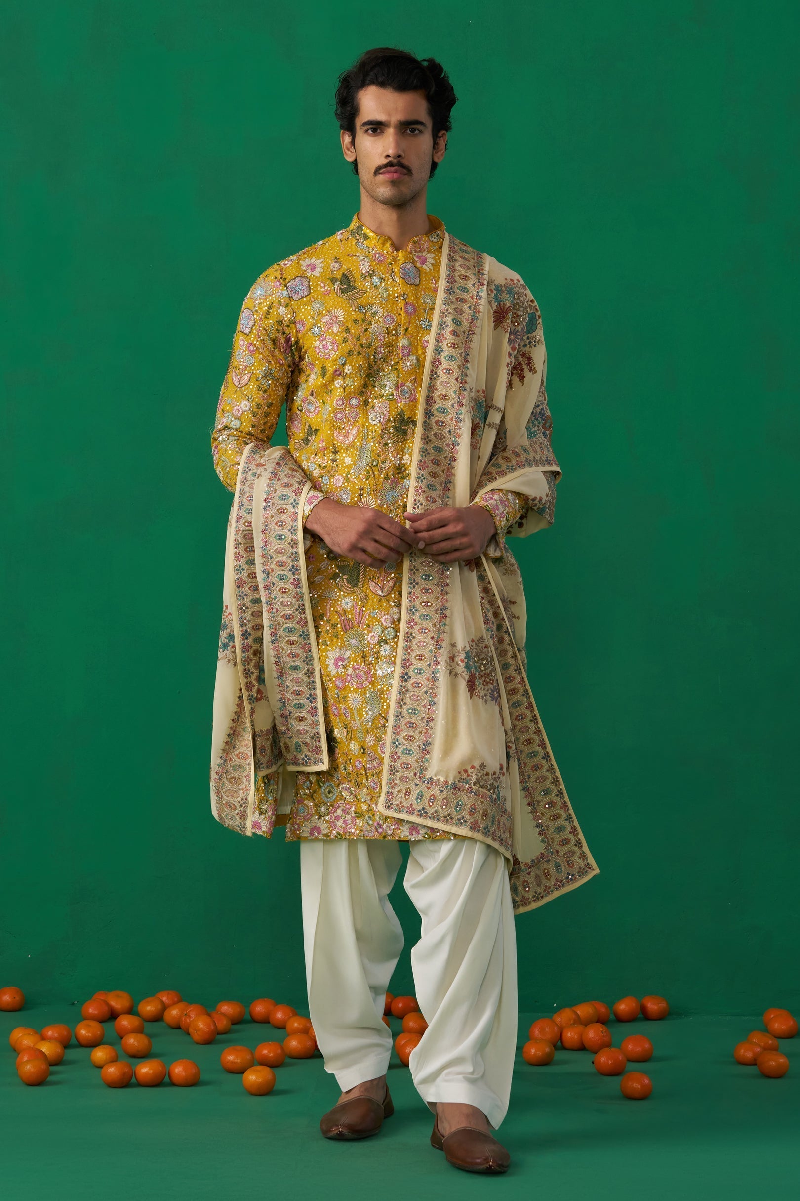 TANMAY BHATT IN PHOOLPANKH HALDI KURTA SET