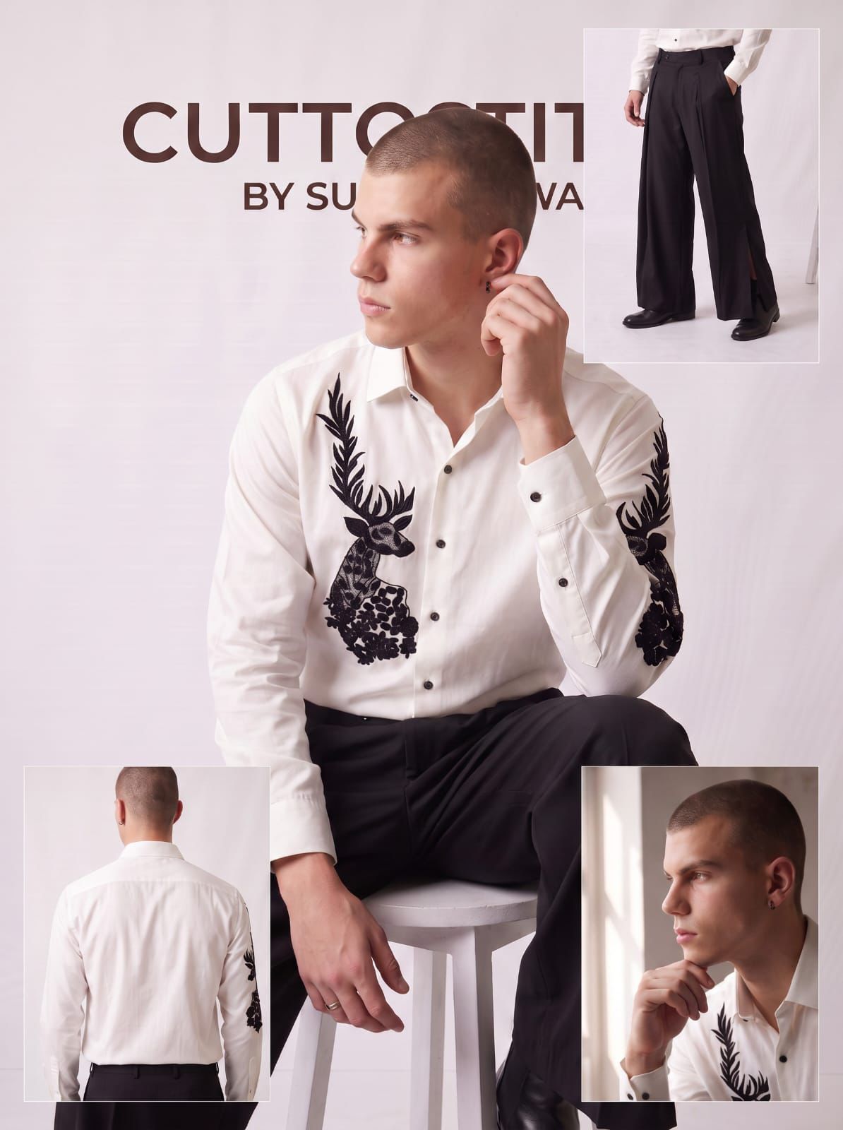 The Midnight Stag Ivory Shir