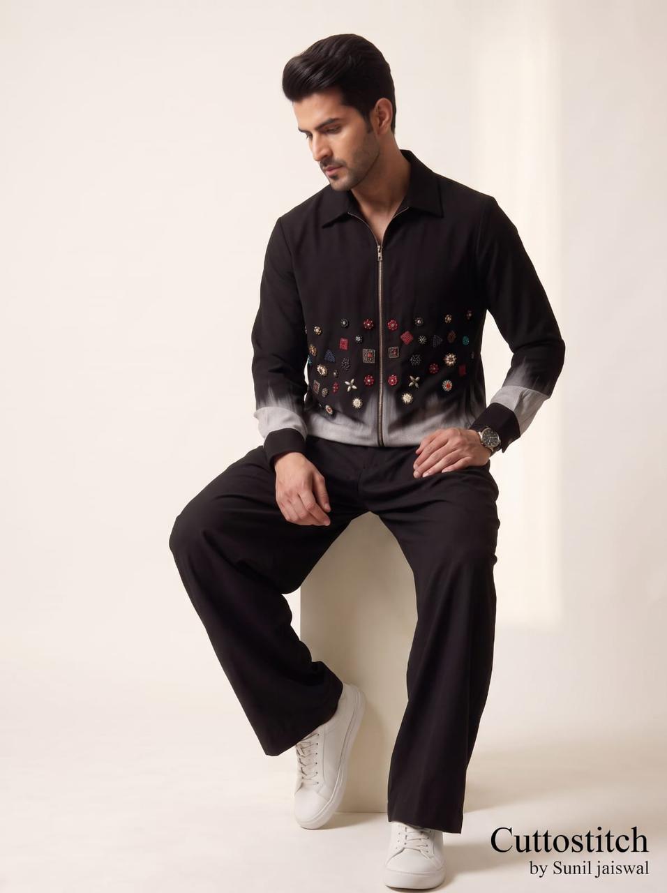 The Noir Ombré Zip-Shirt
