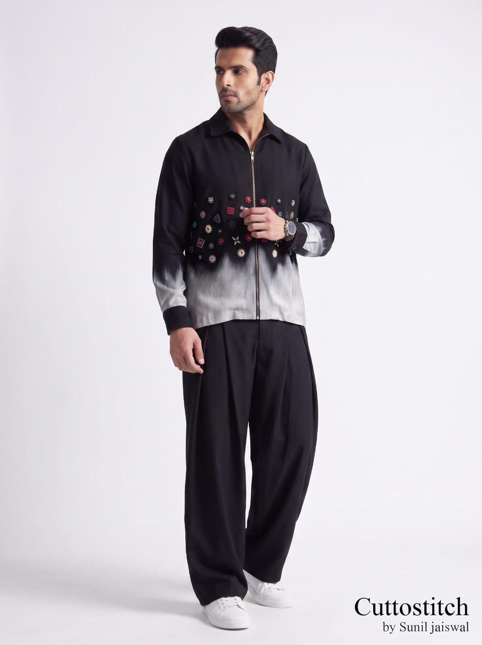 The Noir Ombré Zip-Shirt